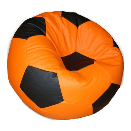 Кресло-мяч «Футбольный мяч», оранжевый / чёрный – фото