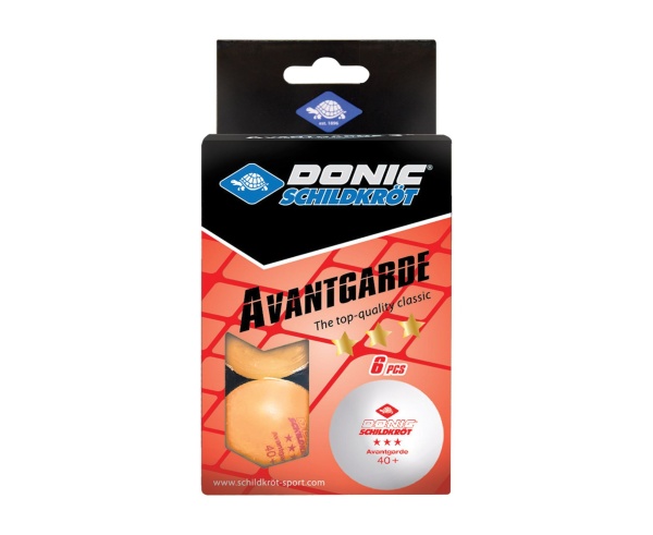 Мячики для настольного тенниса DONIC AVANTGARDE 3* 40+, 6 шт, оранжевый – фото