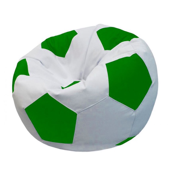 Кресло-мяч «Футбольный мяч», белый / зелёный – фото