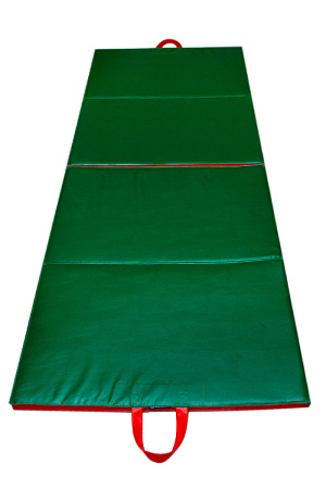 Мат гимнастический 1 х 2 х 0,05 м, складной переносной, красный/зеленый – фото
