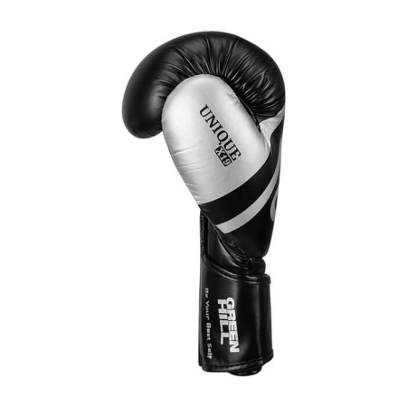 Боксерские перчатки Green Hill UNIQUE BGU-2308, тренировочные, чёрно-серебристый – фото