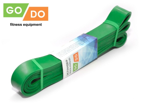 Эспандер лента-кольцо GO DO, 100 x 2.1 см, толщина 0.45 см, зелёный – фото