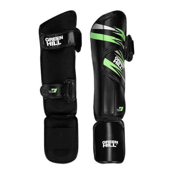 Защита голени и стопы Green Hill TEK7 SIS-2107, для ММА, чёрно-зелёный – фото