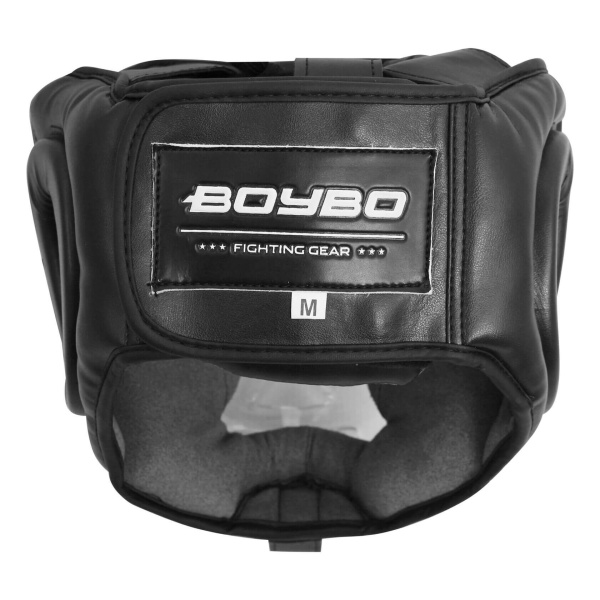 Шлем для карате BoyBo Flexy BP2006, с пластиковым забралом, чёрный – фото