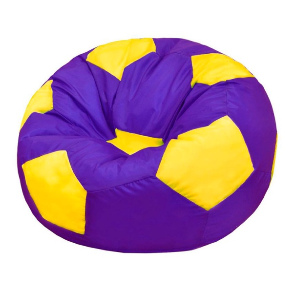 Кресло-мяч «Футбольный мяч», сиреневый / жёлтый – фото
