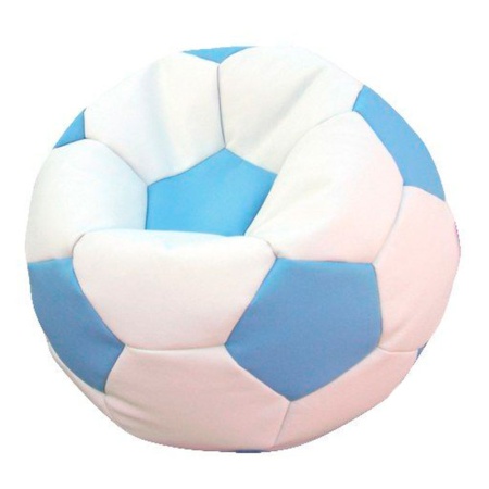 Кресло-мяч «Футбольный мяч», белый / голубой – фото