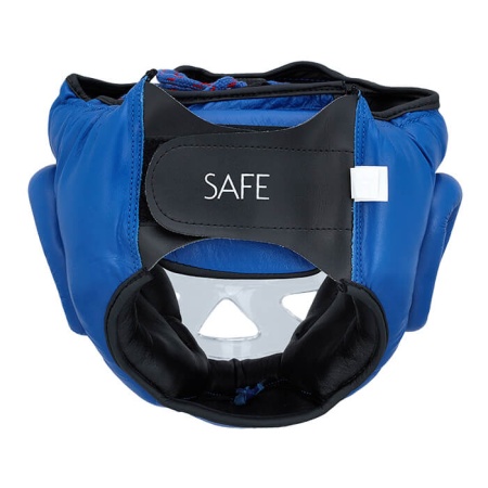 Шлем для карате Green Hill SAFE HGS-4023S, с бампером, тренировочный, на шнуровке, синий – фото
