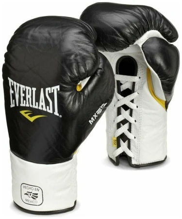 Боксерские перчатки Everlast MX Pro Fight, для соревнований, чёрный – фото