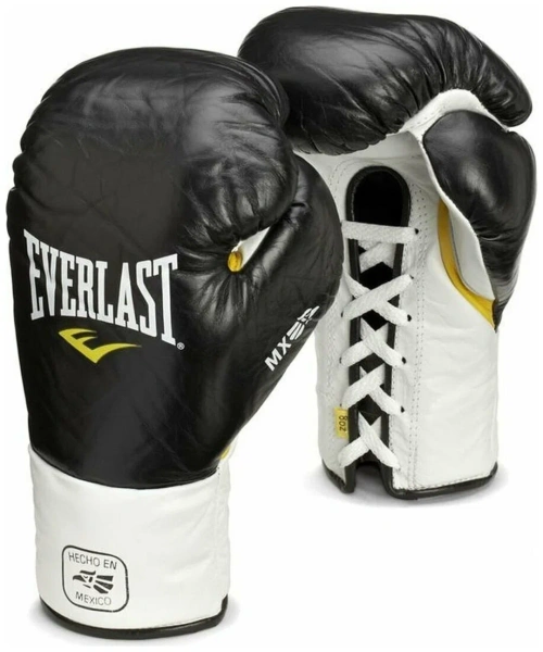 Боксерские перчатки Everlast MX Pro Fight, для соревнований, чёрный – фото
