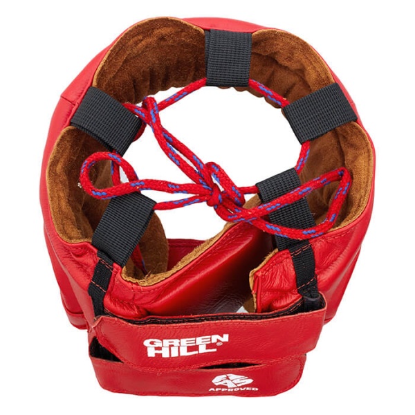 Шлем для боевого самбо Green Hill FIVE STAR HGF-4013fs, одобрен FIAS, для соревнований, красный – фото