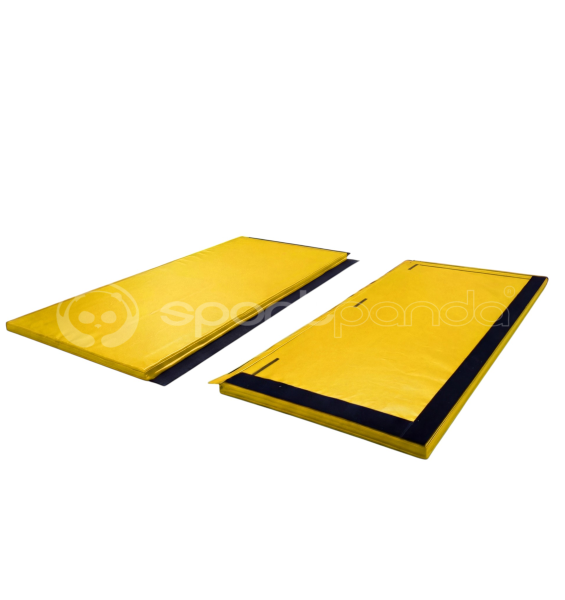 Мат спортивный SportPanda, 1 х 2 х 0.04 м, тент ПВХ + пенополиэтилен, с липучкой, жёлтый