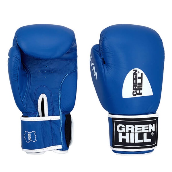 Боксерские перчатки Green Hill GYM, тренировочные, синие – фото