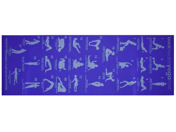 Коврик для йоги и фитнеса RW-6-С, 6 мм, ПВХ, синий – фото