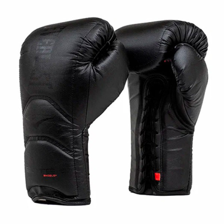 Боксерские перчатки Everlast Elite Pro, на шнуровке, тренировочные, чёрный – фото