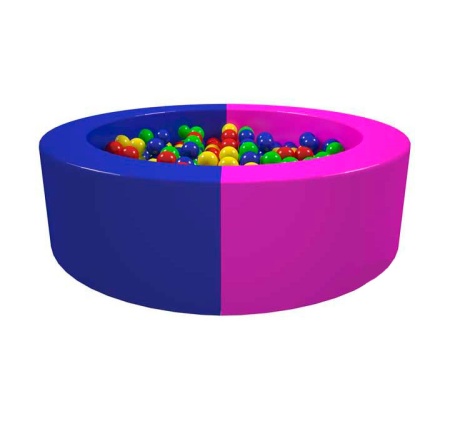 Детский сухой бассейн, 100 см, на 200 шариков, розовый / синий – фото