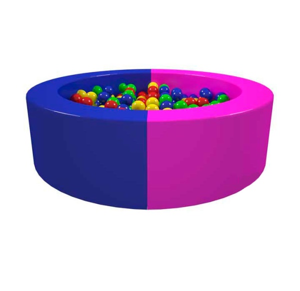 Детский сухой бассейн, 100 см, на 200 шариков, розовый / синий – фото