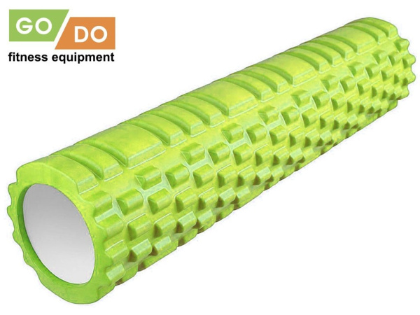 Валик-ролл для йоги и фитнеса GO DO JD2-60, 60 x 14 см, массажный, зелёный – фото