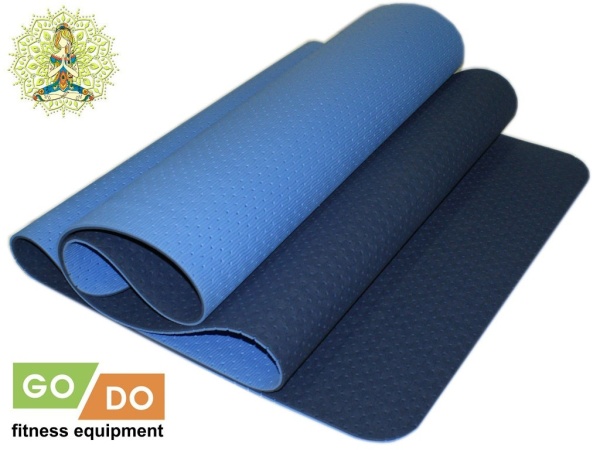 Коврик для йоги и фитнеса GO DO, перфорированный, 5 мм, ПВХ, синий – фото