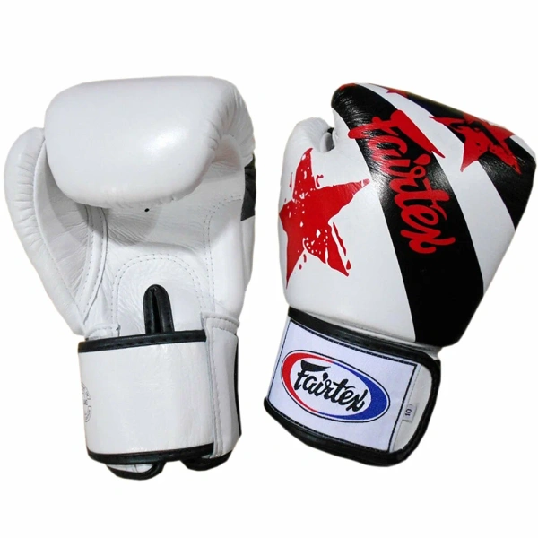 Боксерские перчатки Fairtex BGV1 Nation Print, тренировочные, белый – фото