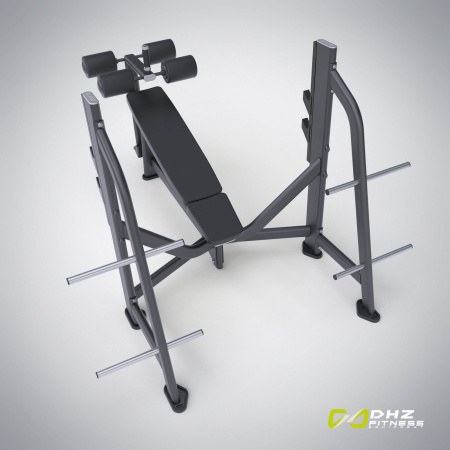 Скамья-стойка для жима под углом вниз E-7041 (Olympic Decline Bench) – фото