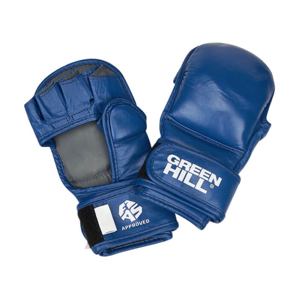 Перчатки для боевого самбо Green Hill MMA-0117u, одобрены FIAS, для соревнований, синий – фото