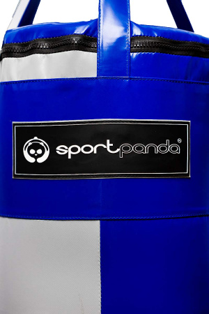 Боксерский мешок SportPanda 220 см, диаметр 45 см, вес 100 кг, серый / синий