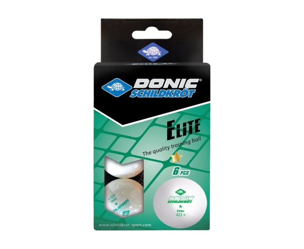 Мячики для настольного тенниса DONIC ELITE 1* 40+, 6 шт, белый – фото