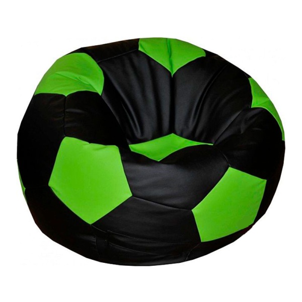 Кресло-мяч «Футбольный мяч», чёрный / зелёный – фото