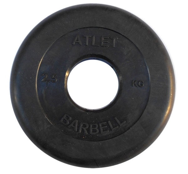 Диск обрезиненный BARBELL ATLET 2.5 кг / диаметр 51 мм – фото