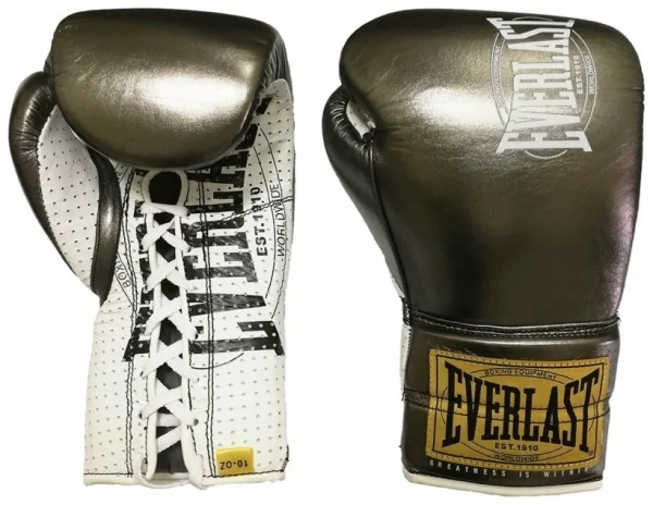 Боксерские перчатки Everlast 1910 Classic, для соревнований, серый – фото