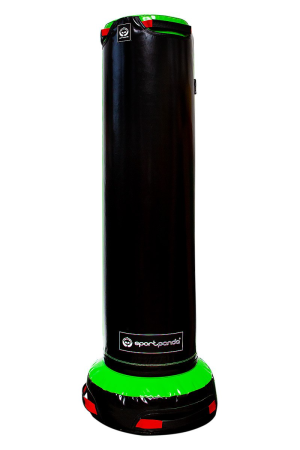 Напольный боксерский мешок SportPanda, ПВХ, 180 см, диаметр 45 см, 78 кг, чёрный / зелёный