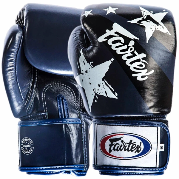 Боксерские перчатки Fairtex BGV1 Nation Print, тренировочные, синий – фото