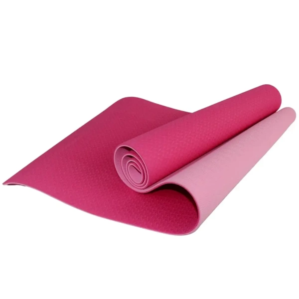 Коврик для йоги и фитнеса ESPADO ES9033, 6 мм, TPE, розовый – фото