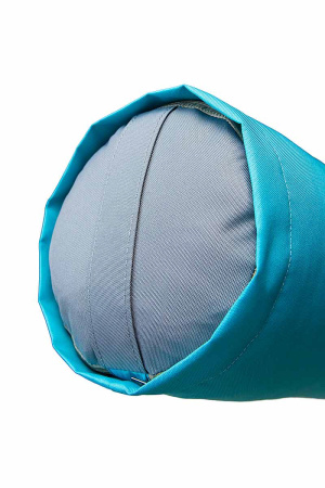 Валик (подушка / болстер) для йоги и пилатеса, 70 х 20 см, голубой с серым – фото