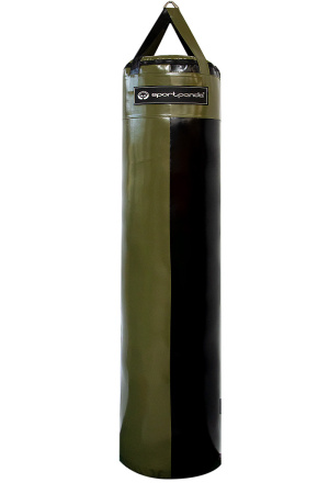 Боксерский мешок SportPanda 180 см, диаметр 40 см, вес 75 кг, черный / оливковый