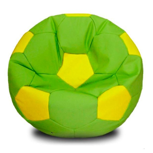 Кресло-мяч «Футбольный мяч», салатовый / жёлтый – фото