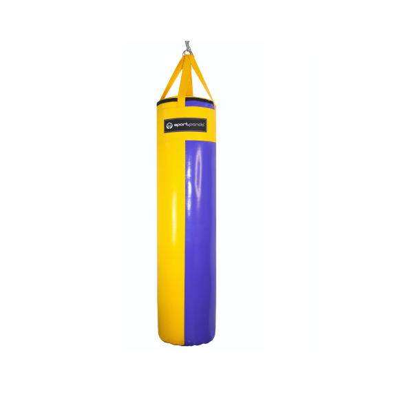 Боксерский мешок SportPanda 120 см, диаметр 36 см, вес 30, желтый / фиолетовый