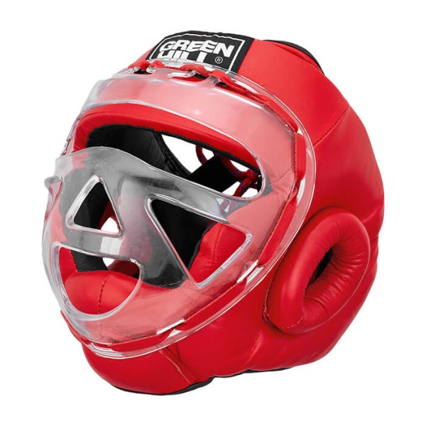 Шлем для карате Green Hill SAFE HGS-4023S, с бампером, тренировочный, на шнуровке, красный – фото