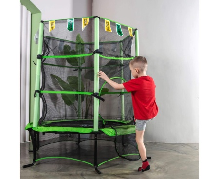 Детский батут с сеткой DFC JUMP KIDS 55", зелёный – фото