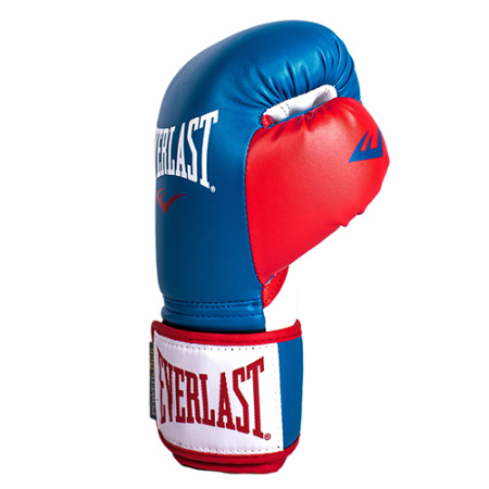 Боксерские перчатки Everlast Powerlock PU, тренировочные, синий – фото