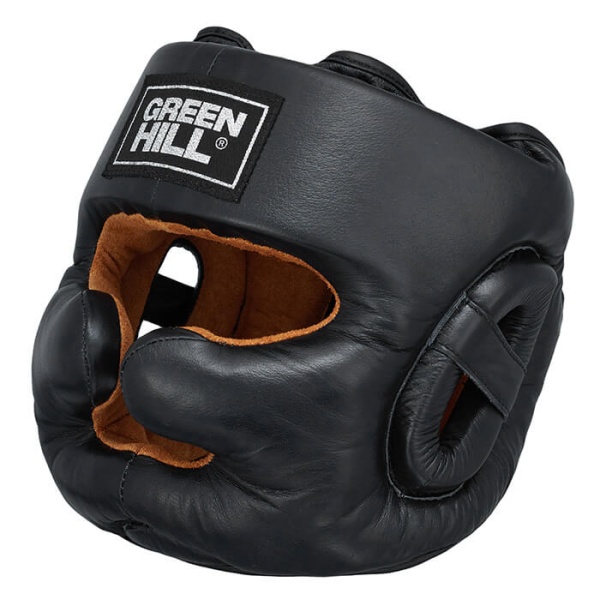 Шлем боксерский Green Hill LUX HGL-9049, тренировочный, чёрный – фото