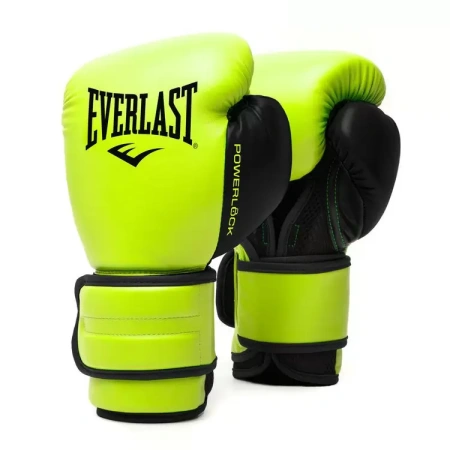 Боксерские перчатки Everlast Powerlock PU 2, тренировочные, зелёный – фото