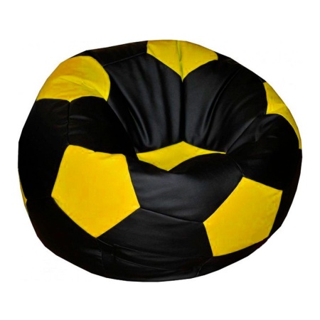 Кресло-мяч «Футбольный мяч», чёрный / жёлтый – фото