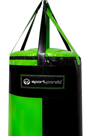 Боксерский мешок SportPanda 180 см, диаметр 45 см, вес 85 кг, черный / зеленый