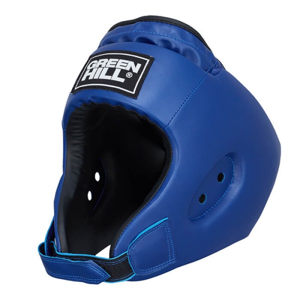 Шлем боксерский Green Hill ALFA, для детей и подростков, для соревнований, синий – фото