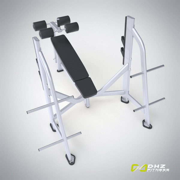 Скамья-стойка для жима под углом вниз E-7041 (Olympic Decline Bench) – фото
