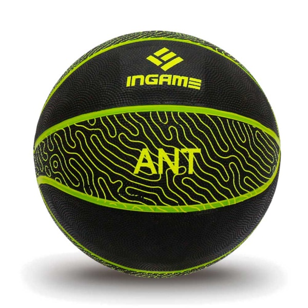 Мяч баскетбольный INGAME Ant №7, чёрно-жёлтый – фото