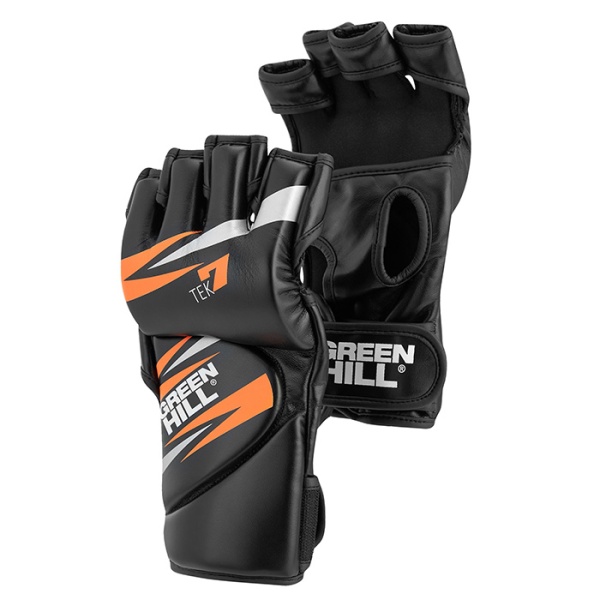 Перчатки для MMA Green Hill TEK7 MMT-0007, тренировочные, чёрно-оранжевый – фото