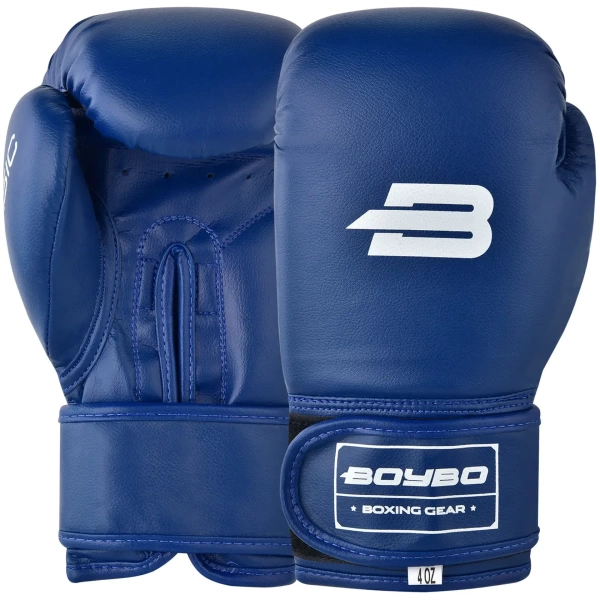 Боксерские перчатки BoyBo Basic BBG100, тренировочные, синий – фото