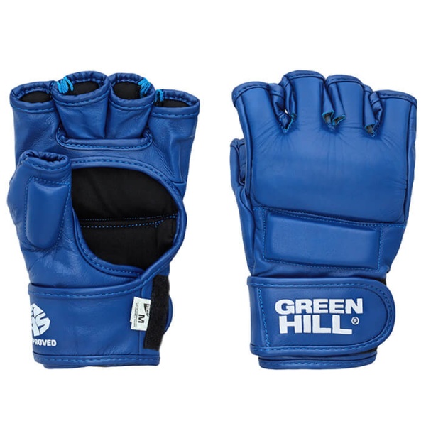 Перчатки для боевого самбо Green Hill Лицензия FIAS MMF-0026a, для соревнований, синий – фото